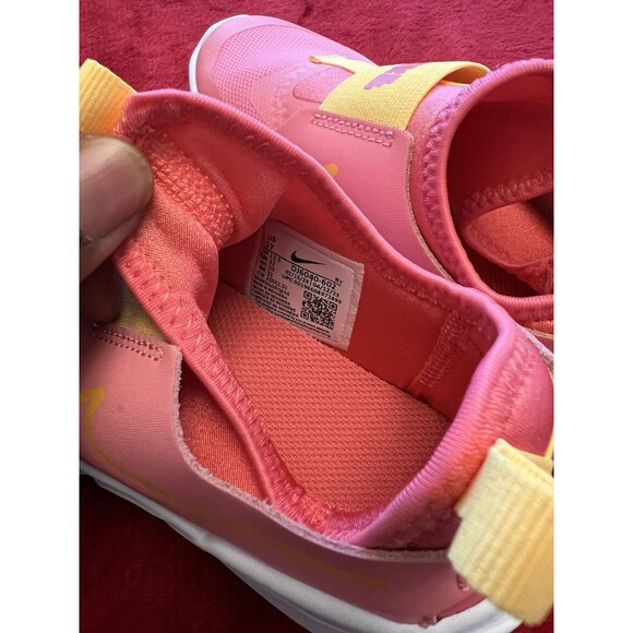 NIKE Youth Flex Runner 2-Coral Pink Girl Sneakers 1 YSlip On Shoes DJ6038-602 - Picture 5 of 8